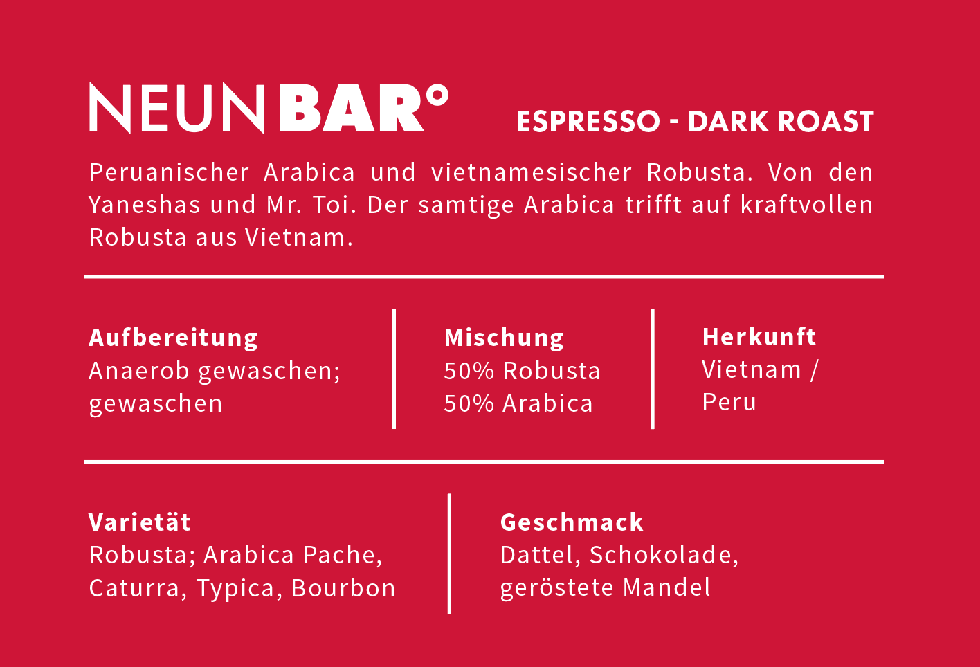 NEUN BAR DARK ROAST